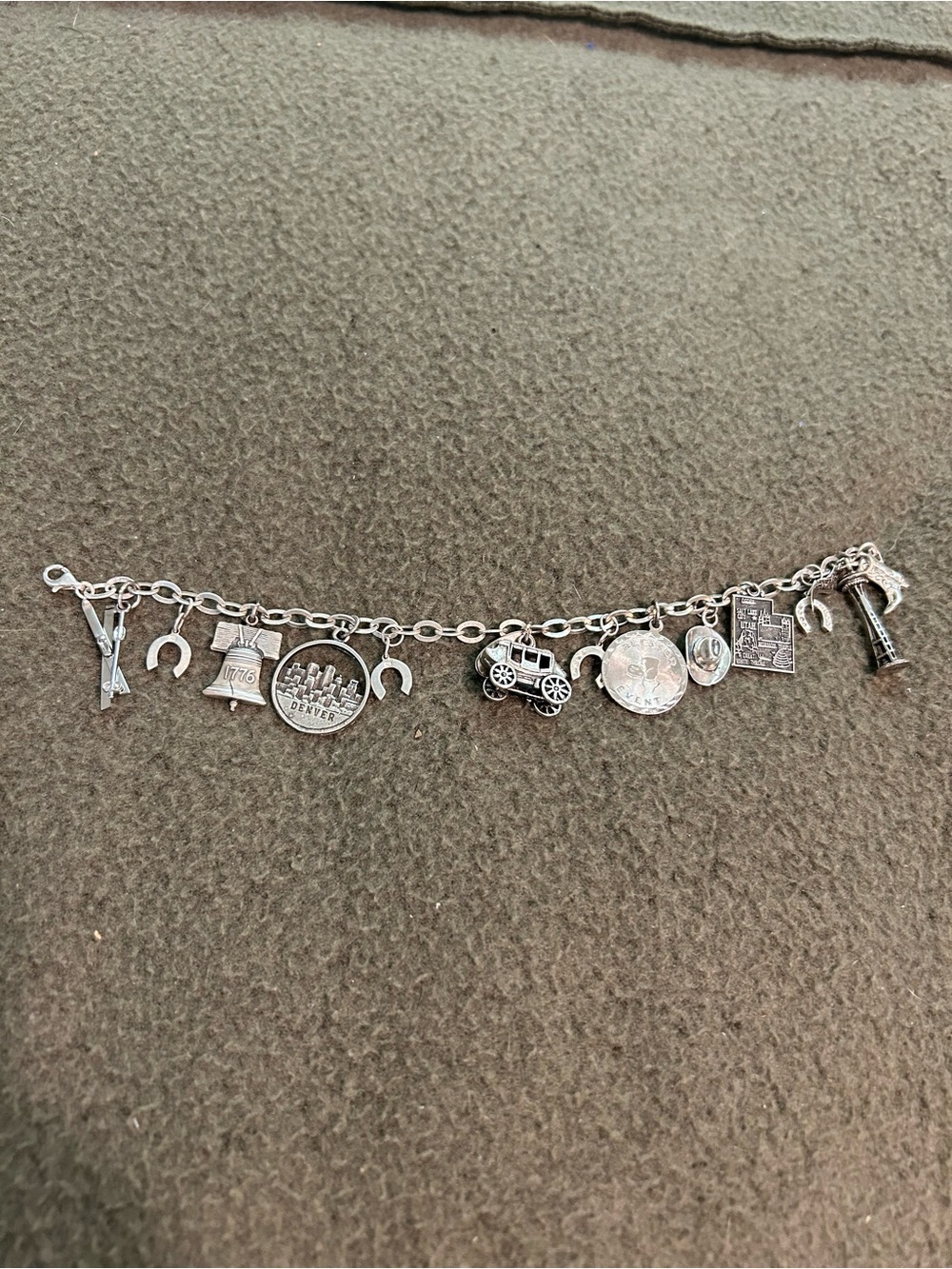 Sterling Silver Charm Bracelet with 13 Charms. - Picture 2 of 9
